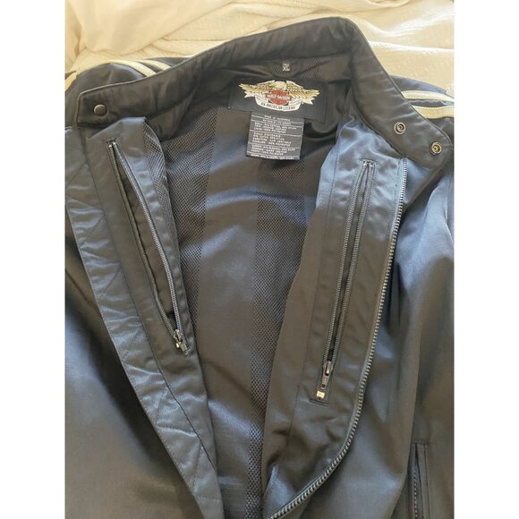 Harley Davidson XL Vintage Motorcycle Racing Jacket With Stripes - Picture 8 of 16